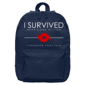 Official I Survived Hurricane Milton Stronger Together 16 in Basic Backpack