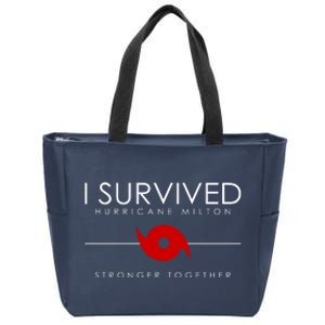 Official I Survived Hurricane Milton Stronger Together Zip Tote Bag