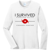 Official I Survived Hurricane Milton Stronger Together Ladies Long Sleeve Shirt
