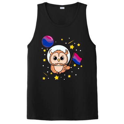 Owl In Space Bisexual Pride Gift PosiCharge Competitor Tank