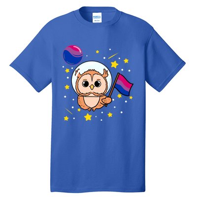 Owl In Space Bisexual Pride Gift Tall T-Shirt