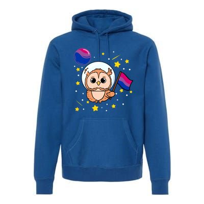 Owl In Space Bisexual Pride Gift Premium Hoodie