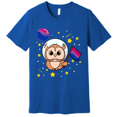 Owl In Space Bisexual Pride Gift Premium T-Shirt