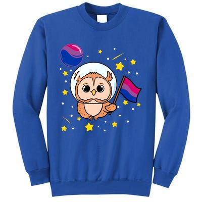 Owl In Space Bisexual Pride Gift Tall Sweatshirt