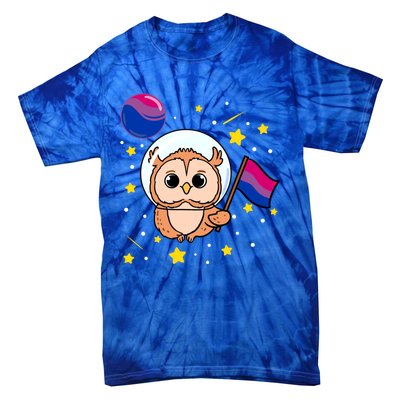 Owl In Space Bisexual Pride Gift Tie-Dye T-Shirt