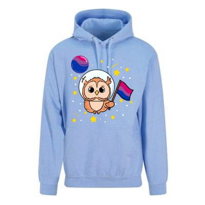 Owl In Space Bisexual Pride Gift Unisex Surf Hoodie