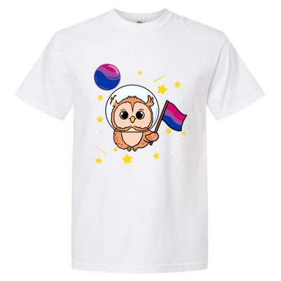 Owl In Space Bisexual Pride Gift Garment-Dyed Heavyweight T-Shirt