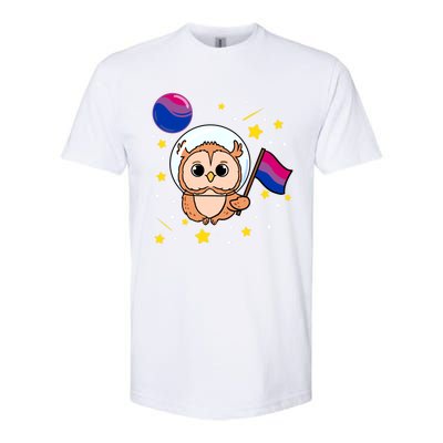 Owl In Space Bisexual Pride Gift Softstyle CVC T-Shirt