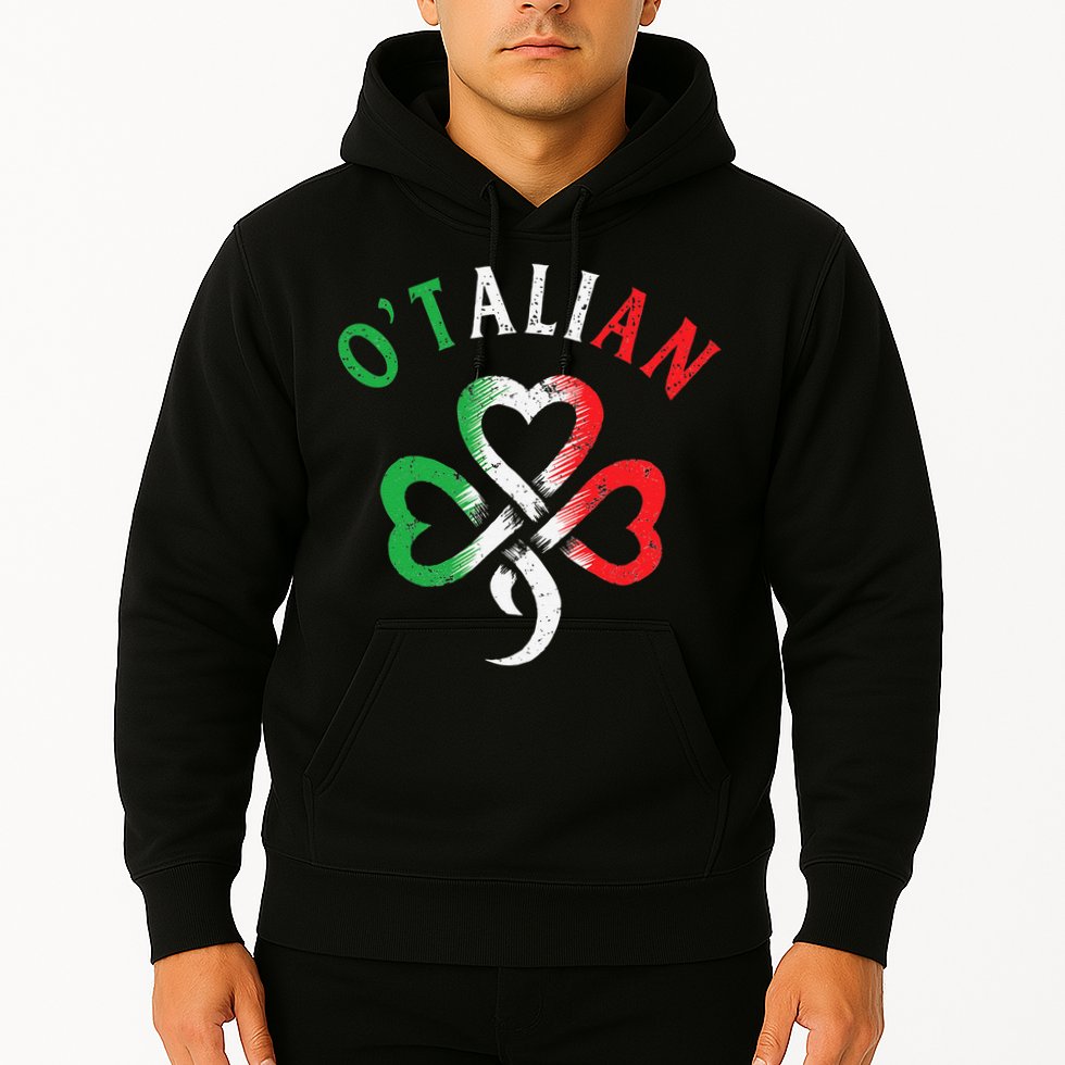 O'talian Italian St Patrick's Day Italia Flag Shamrock Hoodie
