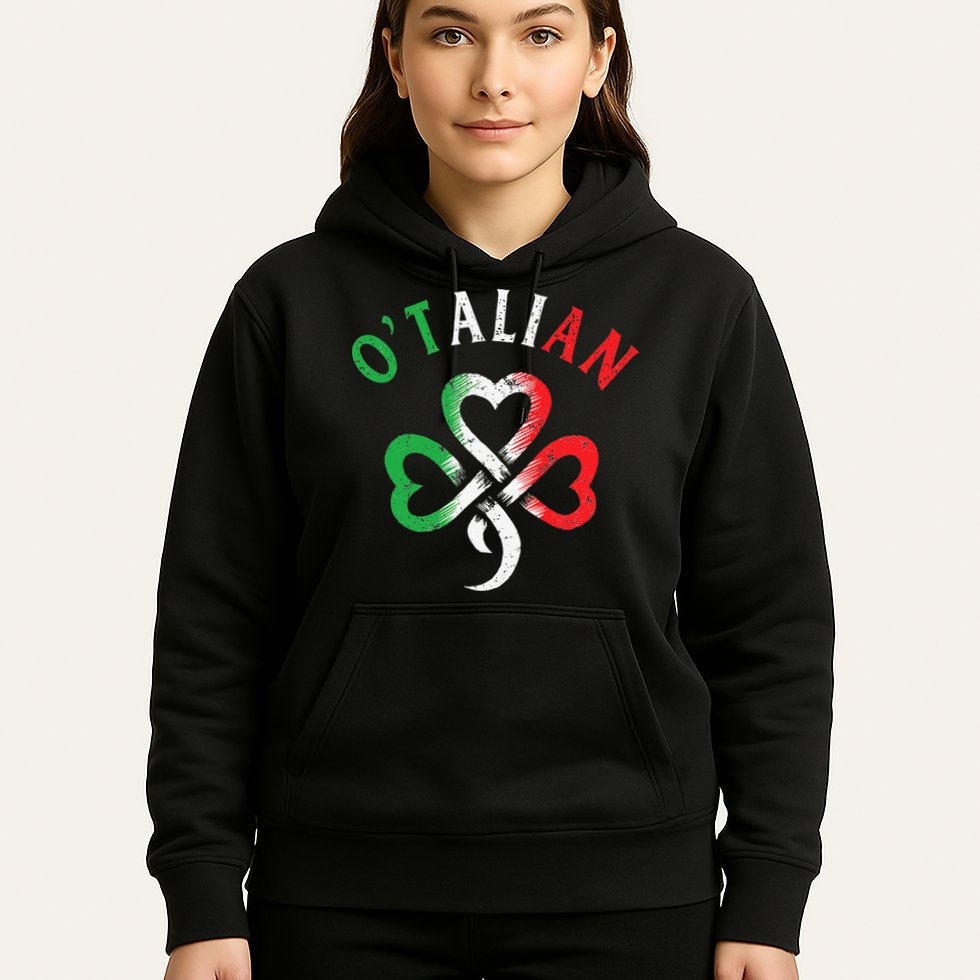 O'talian Italian St Patrick's Day Italia Flag Shamrock Hoodie