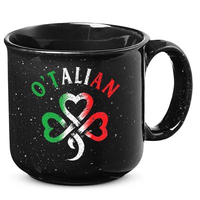 O'talian Italian St Patrick's Day Italia Flag Shamrock 15oz Campfire Ceramic Mug