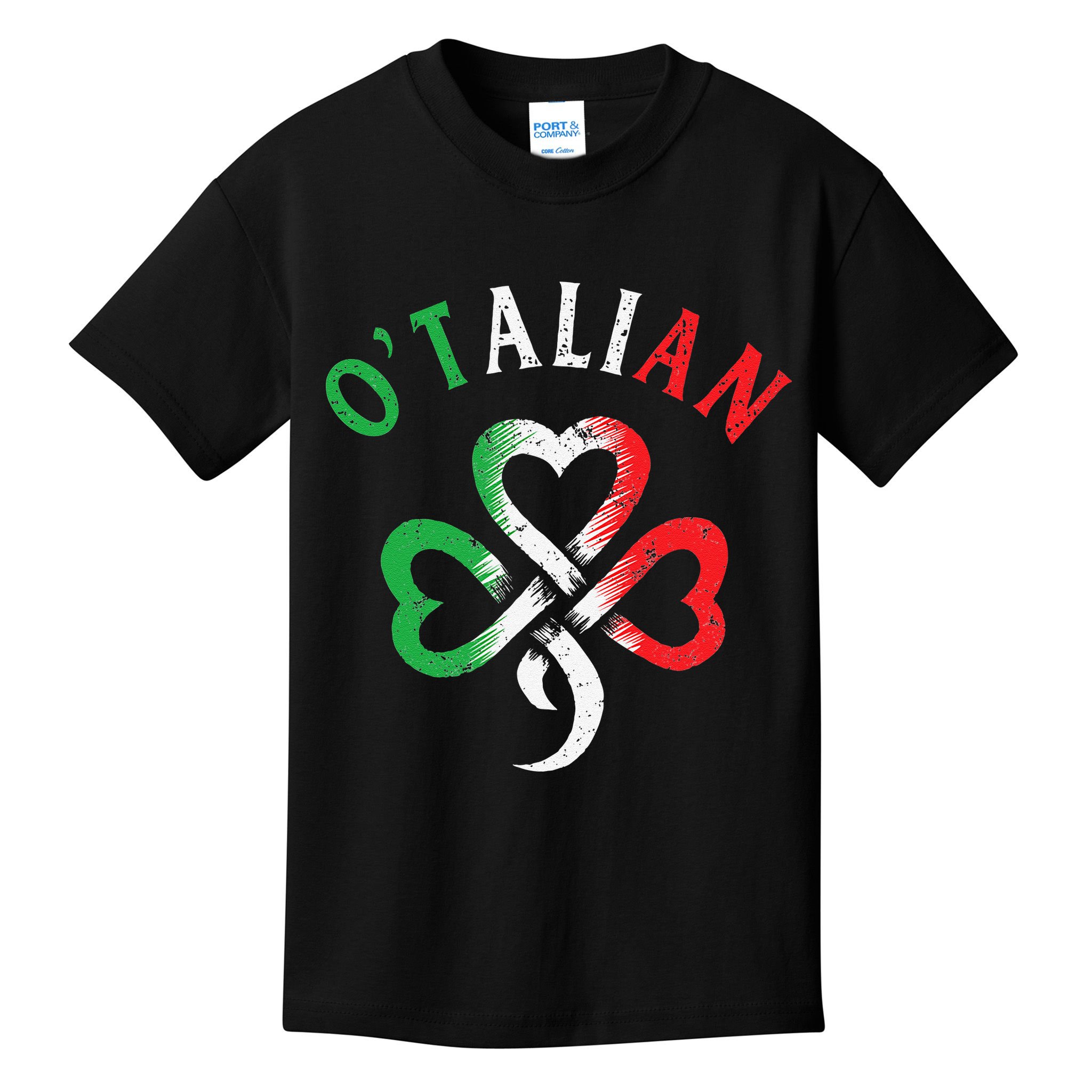 O'talian Italian St Patrick's Day Italia Flag Shamrock Kids T-Shirt