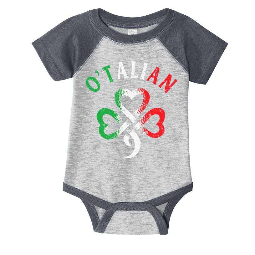 O'talian Italian St Patrick's Day Italia Flag Shamrock Infant Baby Jersey Bodysuit