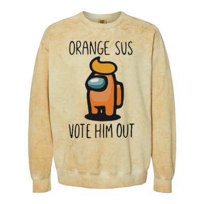 Orange Is Sus Vote Him Out Colorblast Crewneck Sweatshirt