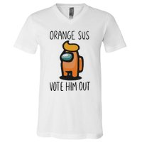 Orange Is Sus Vote Him Out V-Neck T-Shirt