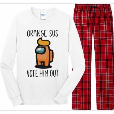 Orange Is Sus Vote Him Out Long Sleeve Pajama Set