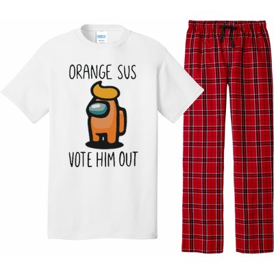 Orange Is Sus Vote Him Out Pajama Set