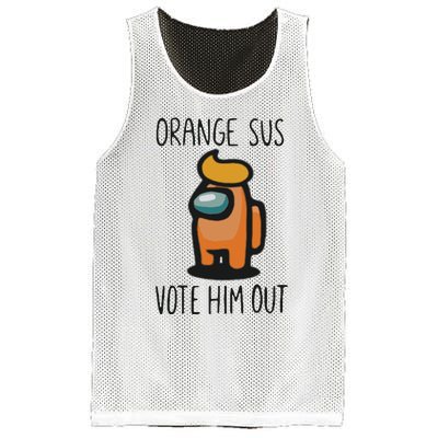 Orange Is Sus Vote Him Out Mesh Reversible Basketball Jersey Tank