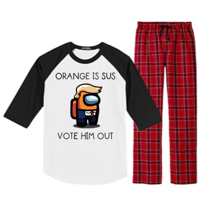 Orange Is Sus Vote Him Out Raglan Sleeve Pajama Set