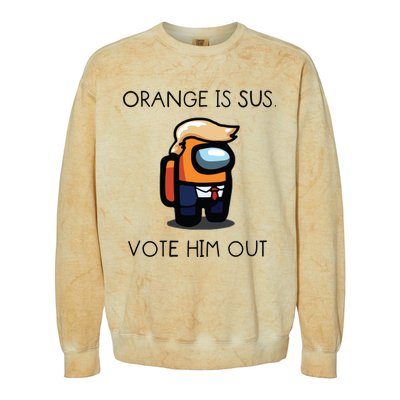 Orange Is Sus Vote Him Out Colorblast Crewneck Sweatshirt