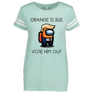 Orange Is Sus Vote Him Out Enza Ladies Jersey Football T-Shirt