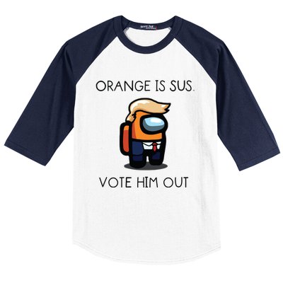 Orange Is Sus Vote Him Out Baseball Sleeve Shirt