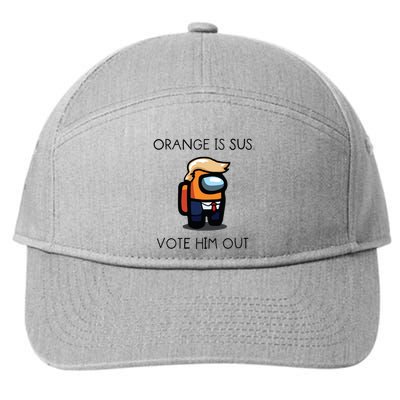 Orange Is Sus Vote Him Out 7-Panel Snapback Hat