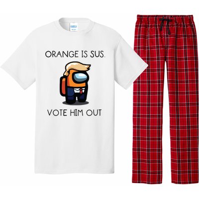 Orange Is Sus Vote Him Out Pajama Set