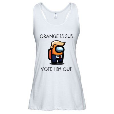 Orange Is Sus Vote Him Out Ladies Essential Flowy Tank