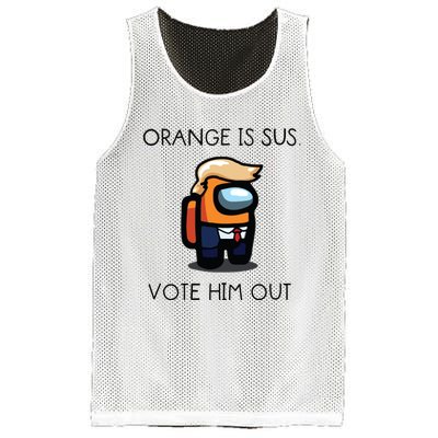 Orange Is Sus Vote Him Out Mesh Reversible Basketball Jersey Tank