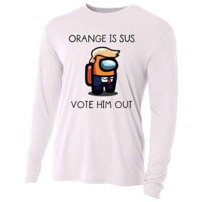 Orange Is Sus Vote Him Out Cooling Performance Long Sleeve Crew