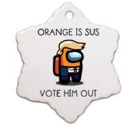 Orange Is Sus Vote Him Out Ceramic Star Ornament