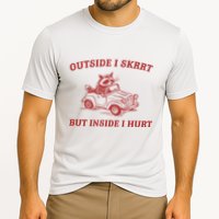 Outside I Skrrt Inside I Hurt Raccoon Cooling Performance Crew T-Shirt