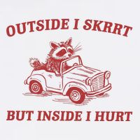 Outside I Skrrt Inside I Hurt Raccoon Cooling Performance Crew T-Shirt