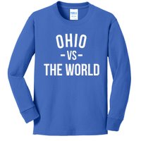 Ohio Is Taking Over The World Meme Meaningful Gift Ohio Vs The World Cool Gift Kids Long Sleeve Shirt