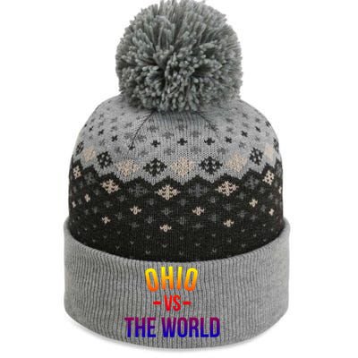 Ohio Is Taking Over The World Meme Cool Gift Ohio Vs The World Gift The Baniff Cuffed Pom Beanie