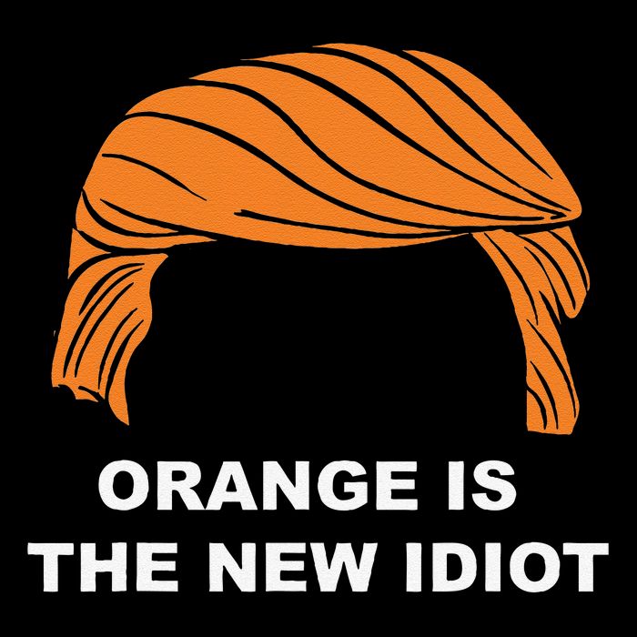 Orange Is The New Idiot Drawstring Bag