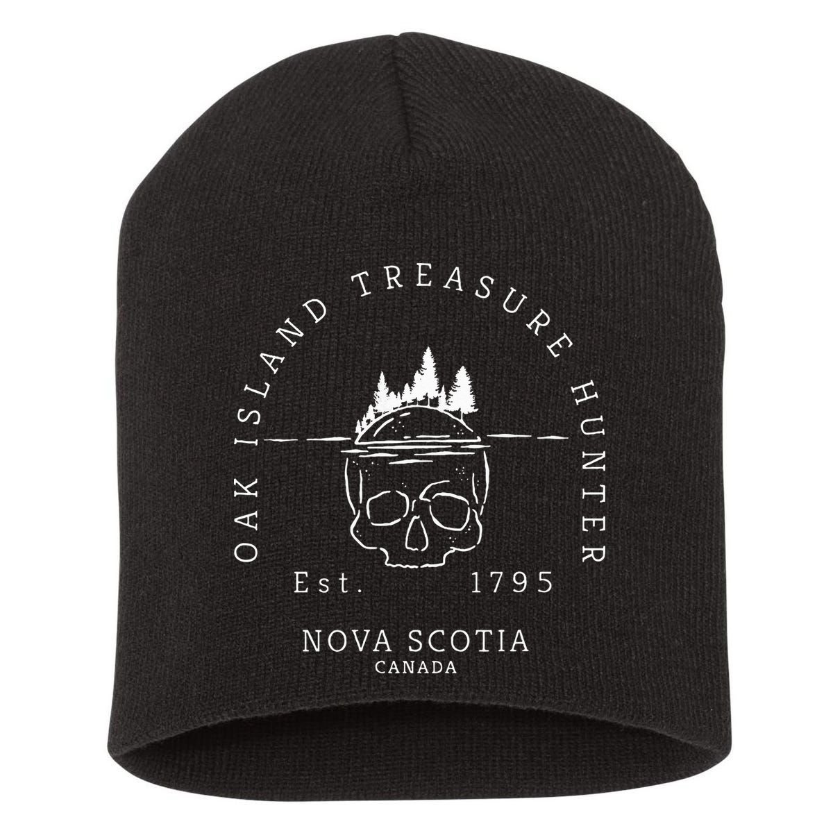 Oak Island Treasure Hunter Skull Gift Short Acrylic Beanie