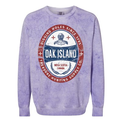 Oak Island Treasure Hunting Retro Templar Knight Treasure Colorblast Crewneck Sweatshirt