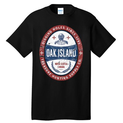 Oak Island Treasure Hunting Retro Templar Knight Treasure Tall T-Shirt