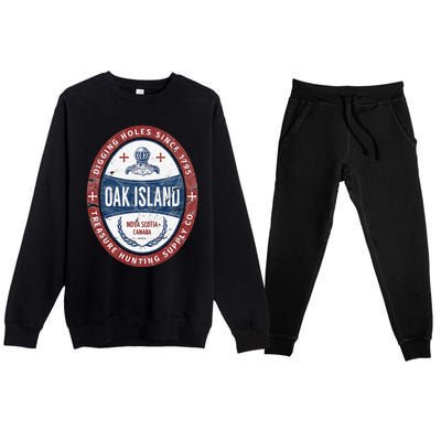 Oak Island Treasure Hunting Retro Templar Knight Treasure Premium Crewneck Sweatsuit Set