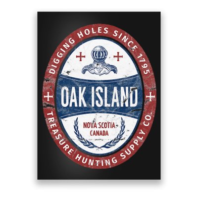 Oak Island Treasure Hunting Retro Templar Knight Treasure Poster