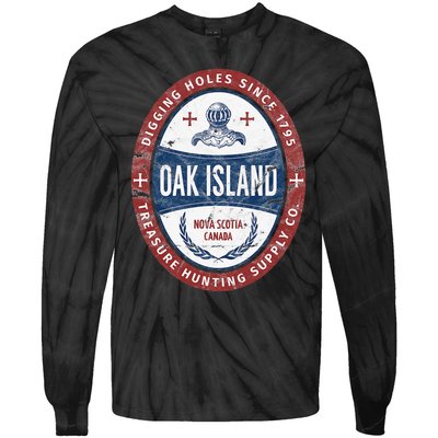 Oak Island Treasure Hunting Retro Templar Knight Treasure Tie-Dye Long Sleeve Shirt