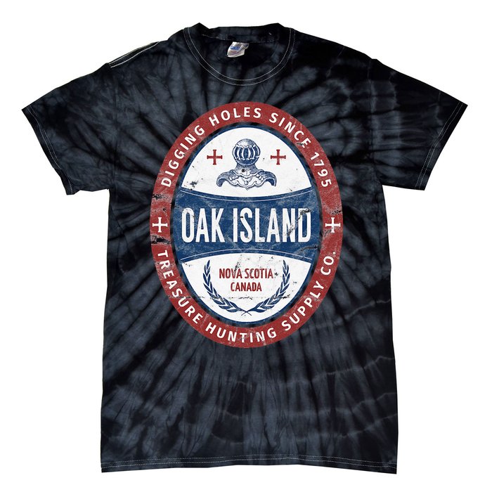 Oak Island Treasure Hunting Retro Templar Knight Treasure Tie-Dye T-Shirt