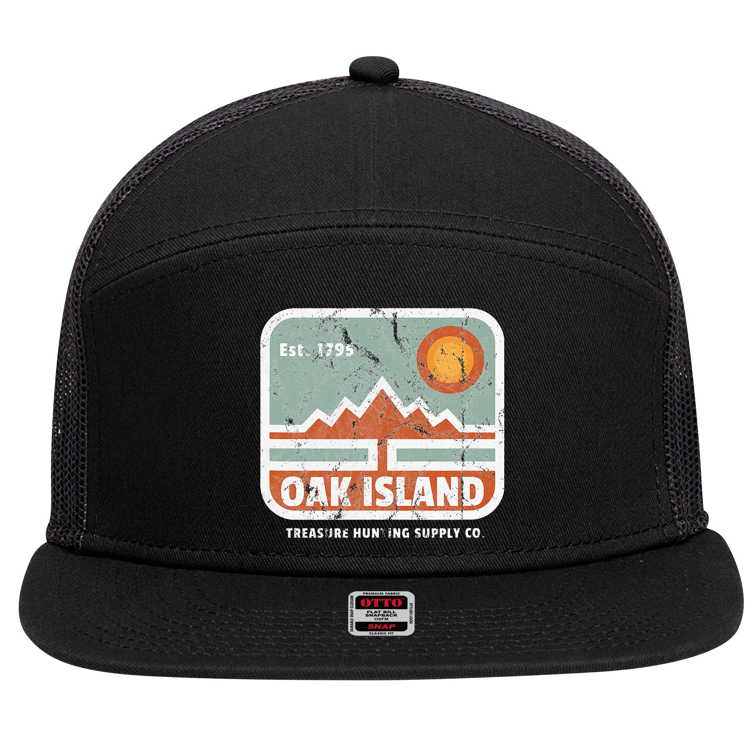Oak Island Treasure Hunting Supply 7 Panel Mesh Trucker Snapback Hat