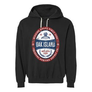 Oak Island Treasure Hunting Retro Templar Knight Treasure Gi Garment-Dyed Fleece Hoodie