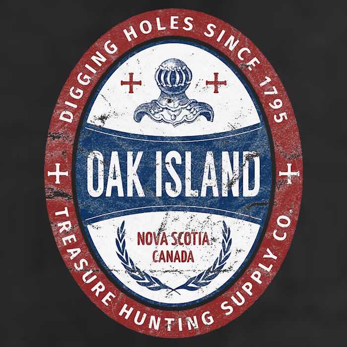 Oak Island Treasure Hunting Retro Templar Knight Treasure Gi Garment-Dyed Fleece Hoodie