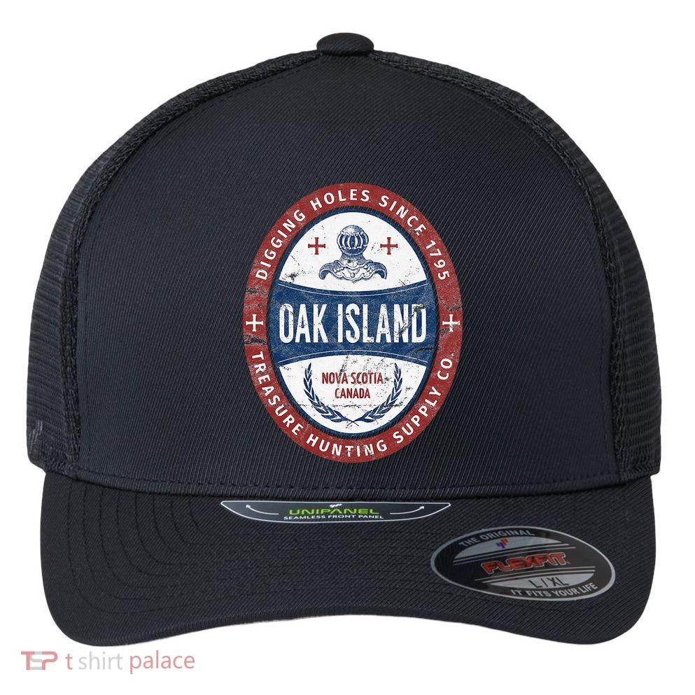 Oak Island Treasure Hunting Retro Templar Knight Treasure Gi Flexfit Unipanel Trucker Cap