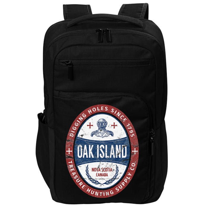 Oak Island Treasure Hunting Retro Templar Knight Treasure Gi Impact Tech Backpack