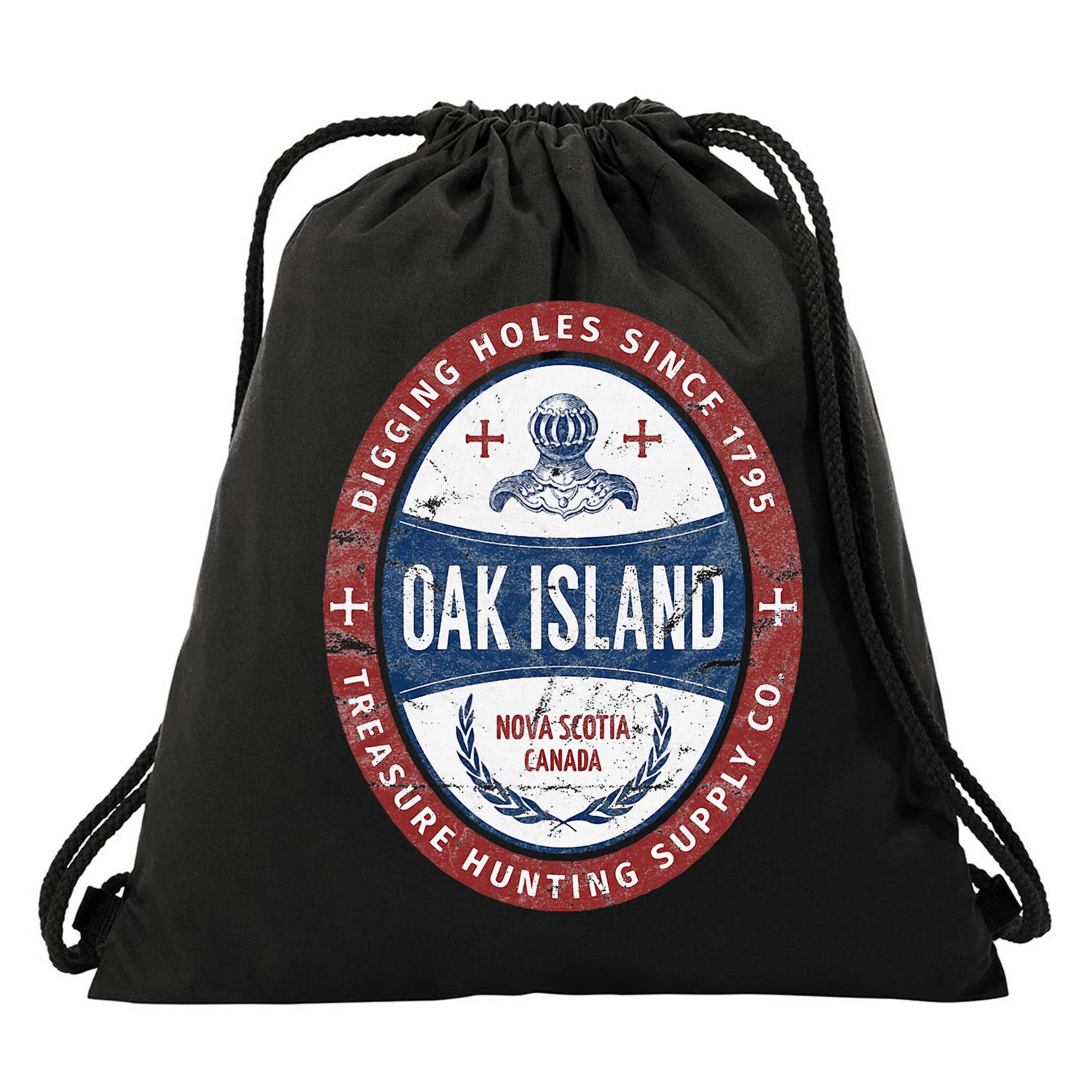 Oak Island Treasure Hunting Retro Templar Knight Treasure Gi Drawstring Bag